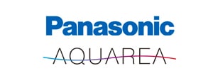 Logotipo de Panasonic con el logotipo de la gama de aerotermia Panasonic Aquarea